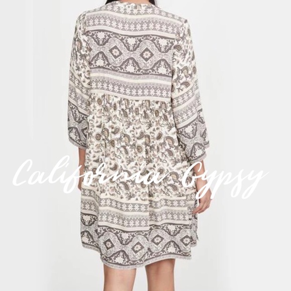 Gypsy Boho Western Paisley Floral Dress - Picture 13 of 14